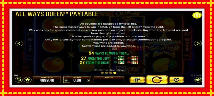 Slot machine All Ways Queen with access to free game online, picture 7