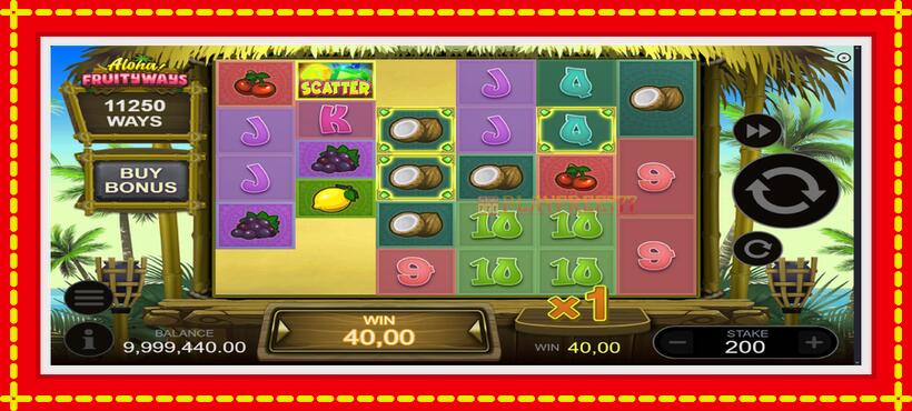 Slot machine Aloha! Fruityways with access to free game online, picture 3