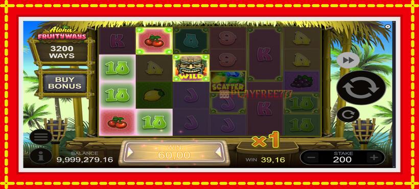 Slot machine Aloha! Fruityways with access to free game online, picture 4