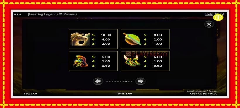 Slot machine Amazing Legends Perseus with access to free game online, picture 6