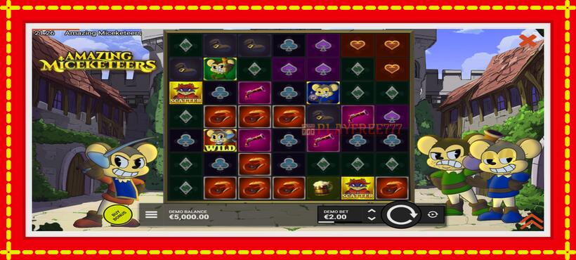 Slot machine Amazing Miceketeers with access to free game online, picture 2