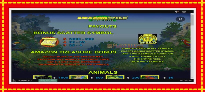 Slot machine Amazon Wild with access to free game online, picture 3