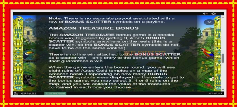 Slot machine Amazon Wild with access to free game online, picture 7