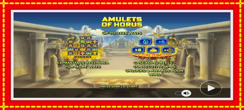 Slot machine Amulets of Horus with access to free game online, picture 1