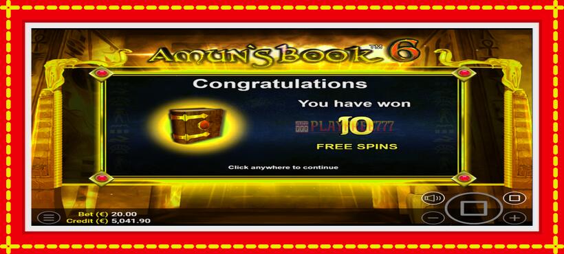 Slot machine Amuns Book 6 with access to free game online, picture 3