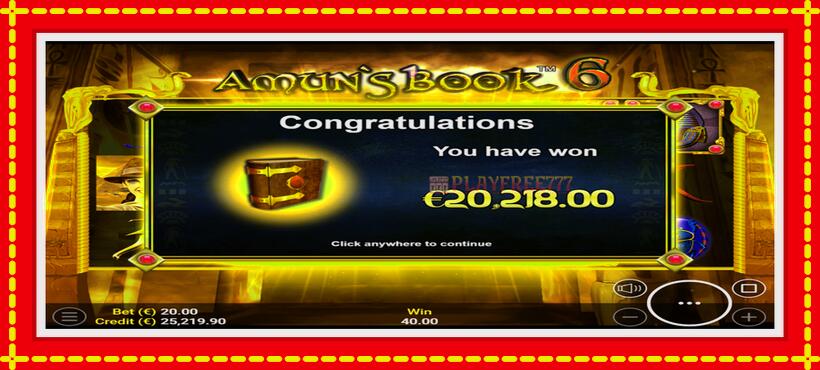 Slot machine Amuns Book 6 with access to free game online, picture 4