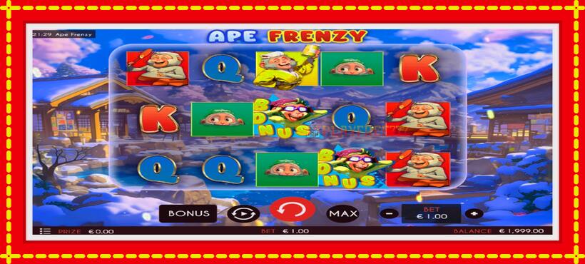 Slot machine Ape Frenzy with access to free game online, picture 2