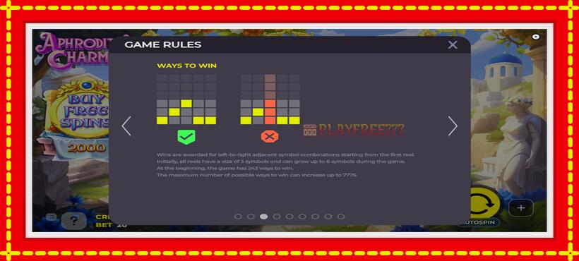 Slot machine Aphrodites Charm with access to free game online, picture 7