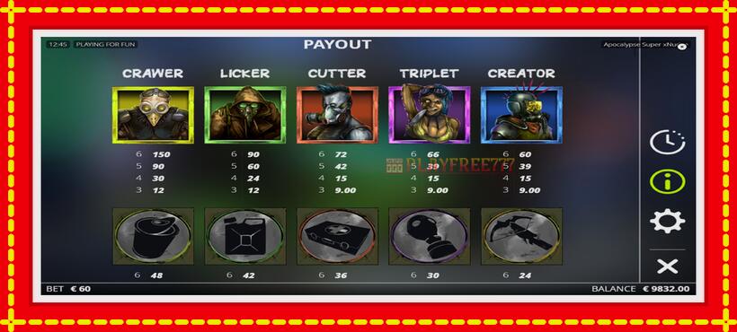 Slot machine Apocalypse with access to free game online, picture 5