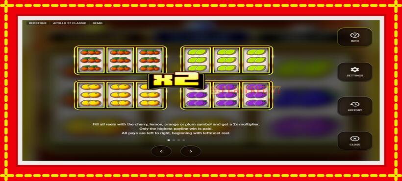 Slot machine Apollo 27 Classic with access to free game online, picture 4