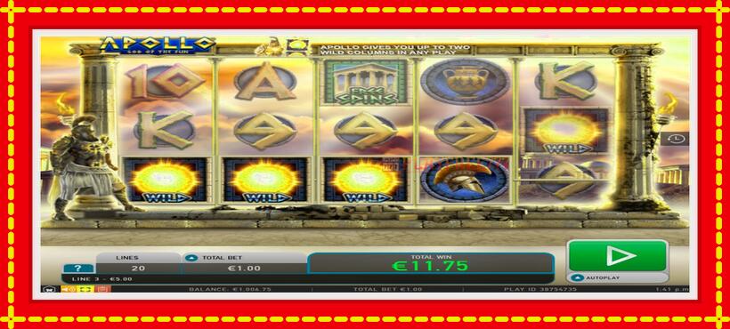 Slot machine Apollo with access to free game online, picture 3