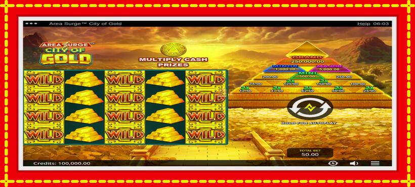 Slot machine Area Surge City of Gold with access to free game online, picture 2