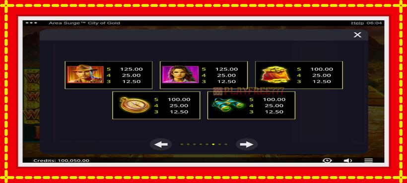 Slot machine Area Surge City of Gold with access to free game online, picture 4