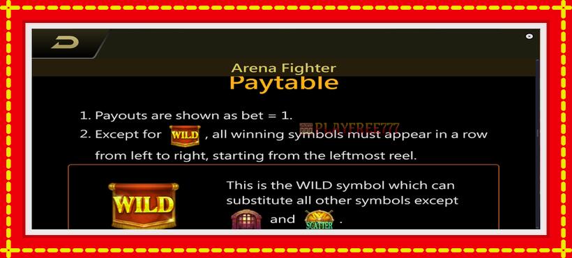 Slot machine Arena Fighter with access to free game online, picture 5