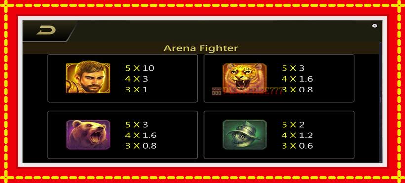 Slot machine Arena Fighter with access to free game online, picture 6