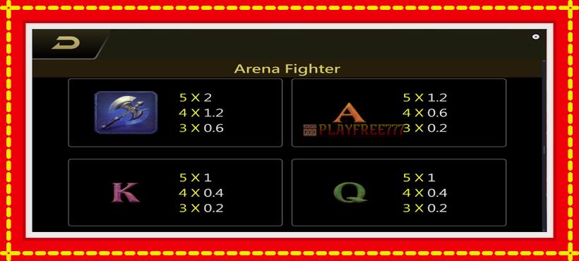 Slot machine Arena Fighter with access to free game online, picture 7