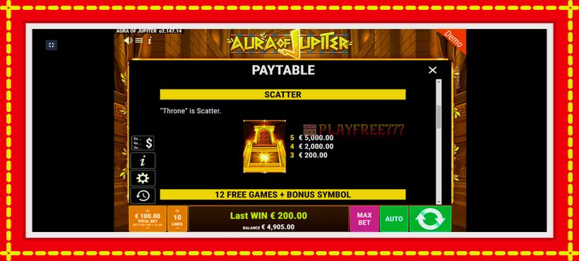 Slot machine Aura of Jupiter with access to free game online, picture 8