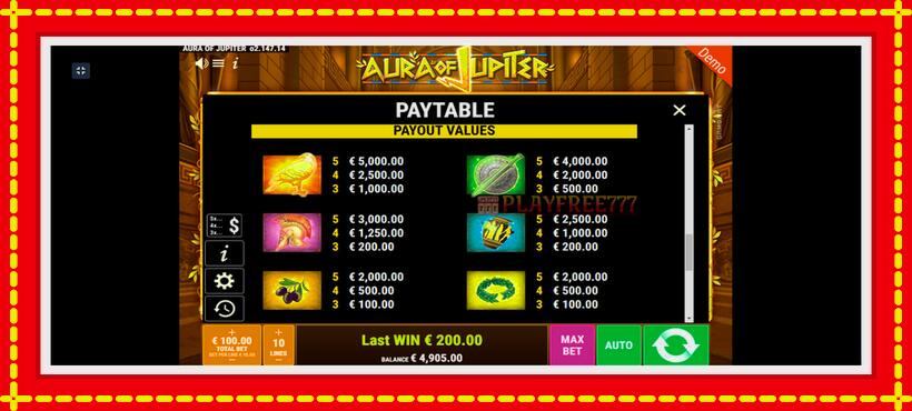 Slot machine Aura of Jupiter with access to free game online, picture 9