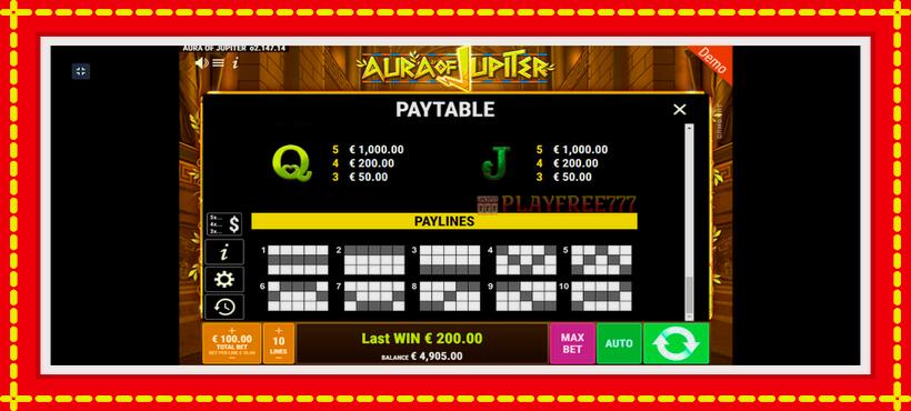 Slot machine Aura of Jupiter with access to free game online, picture 10