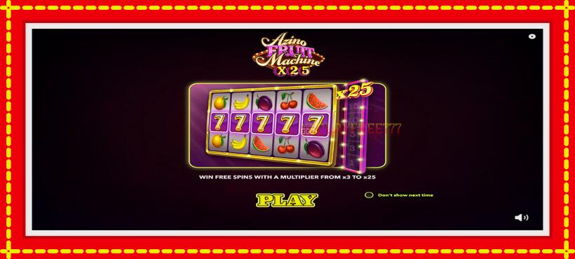 Slot machine Azino Fruit Machine x25 with access to free game online, picture 1