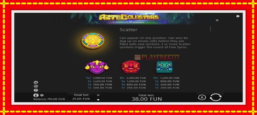 Slot machine Aztec Clusters with access to free game online, picture 5