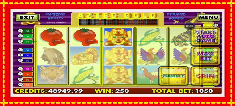 Slot machine Aztec Gold with access to free game online, picture 2