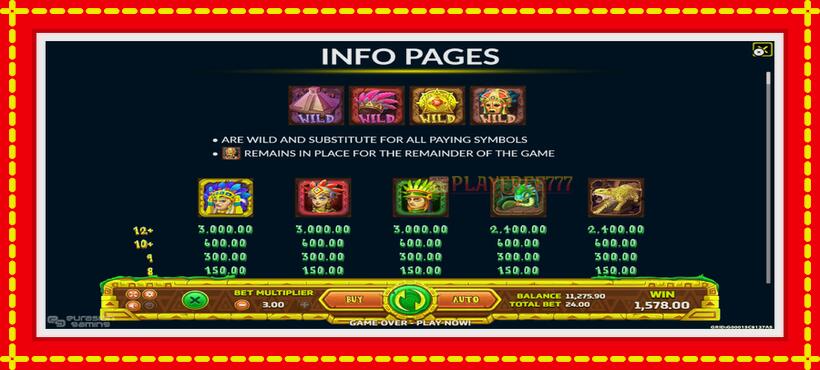 Slot machine Aztec Riches with access to free game online, picture 5