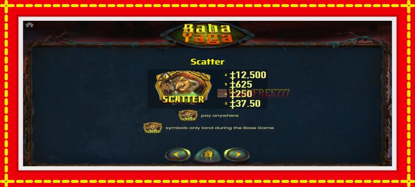 Slot machine Baba Yaga with access to free game online, picture 4