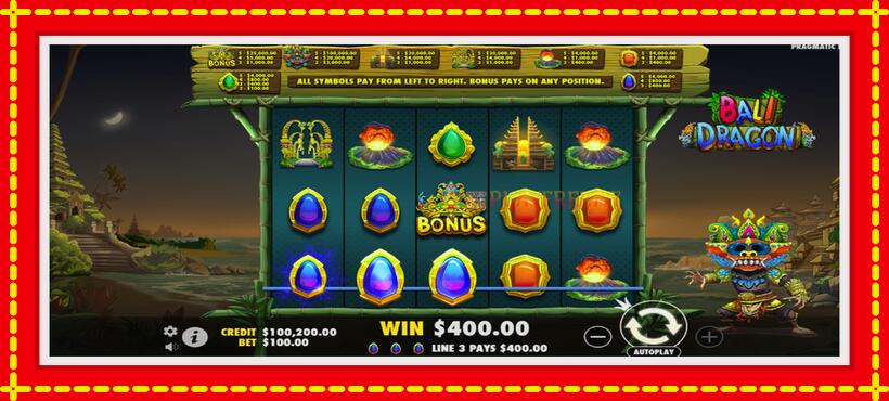 Slot machine Bali Dragon with access to free game online, picture 2