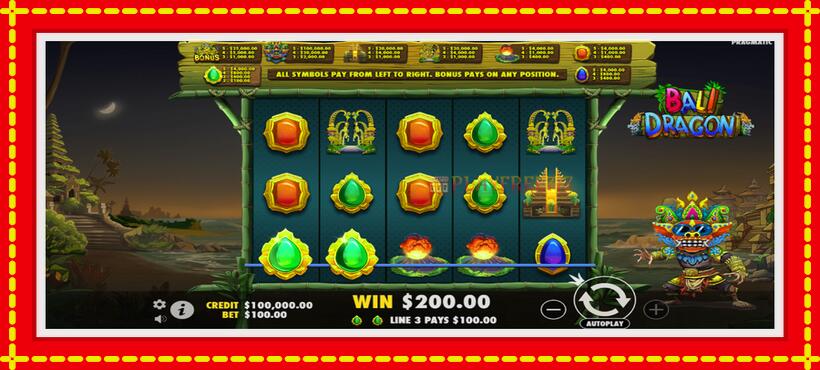 Slot machine Bali Dragon with access to free game online, picture 3