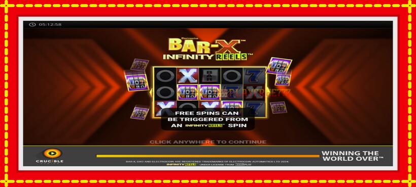 Slot machine Bar-X Infinity Reels with access to free game online, picture 1