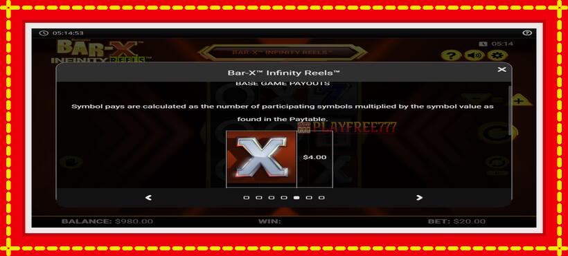 Slot machine Bar-X Infinity Reels with access to free game online, picture 4