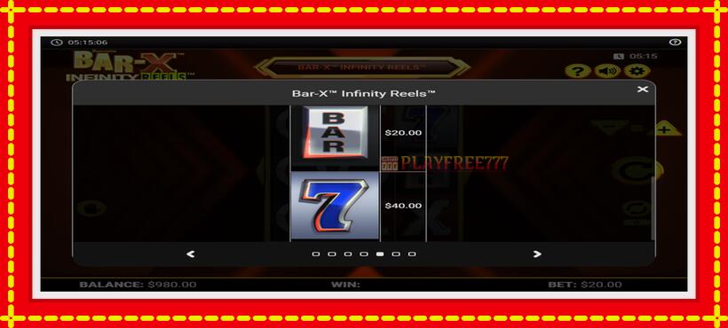 Slot machine Bar-X Infinity Reels with access to free game online, picture 5