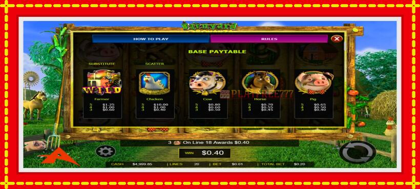 Slot machine Barnyard Bonanza with access to free game online, picture 3