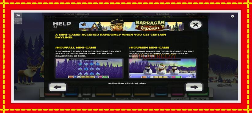 Slot machine Barragan en Laponia with access to free game online, picture 7