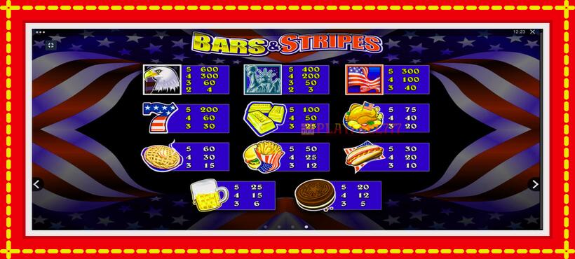 Slot machine Bars and Stripes with access to free game online, picture 6