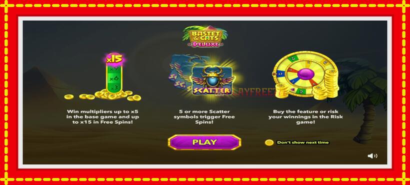 Slot machine Bastet & Cats Deluxe with access to free game online, picture 1