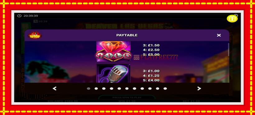 Slot machine Beaver Las Vegas with access to free game online, picture 6