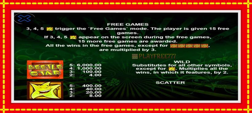 Slot machine Beetle Star with access to free game online, picture 4