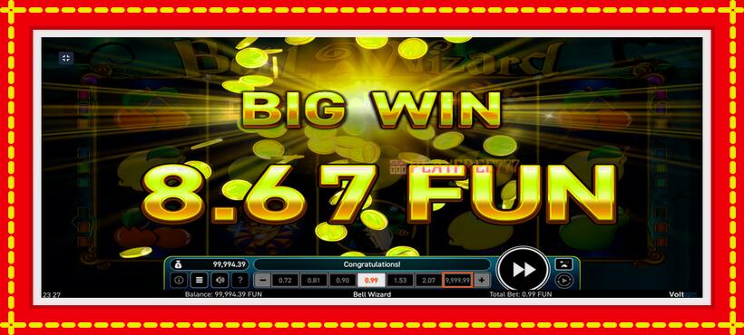 Slot machine Bell Wizard with access to free game online, picture 7