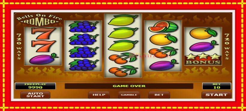 Slot machine Bells on Fire Rombo with access to free game online, picture 1