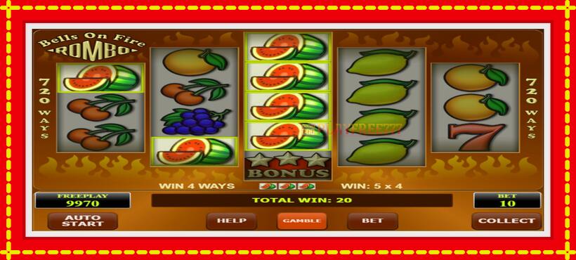 Slot machine Bells on Fire Rombo with access to free game online, picture 2