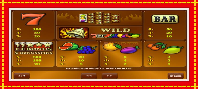 Slot machine Bells on Fire Rombo with access to free game online, picture 4