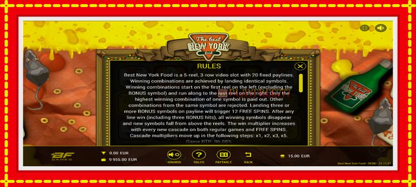 Slot machine Best New York Food with access to free game online, picture 6