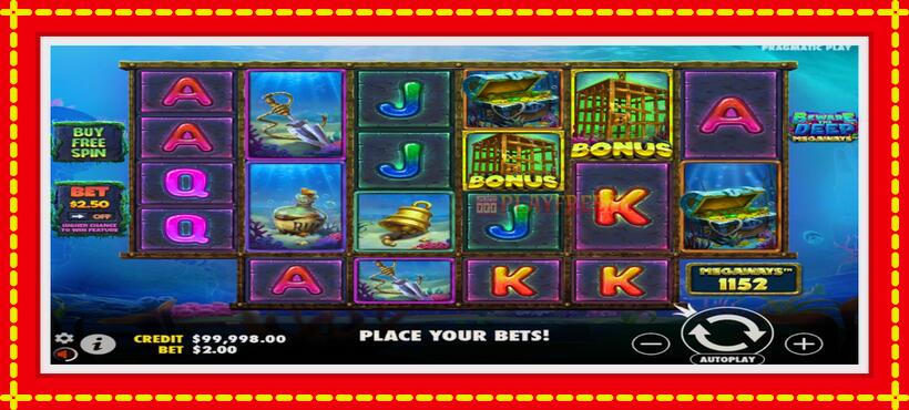 Slot machine Beware The Deep Megaways with access to free game online, picture 1