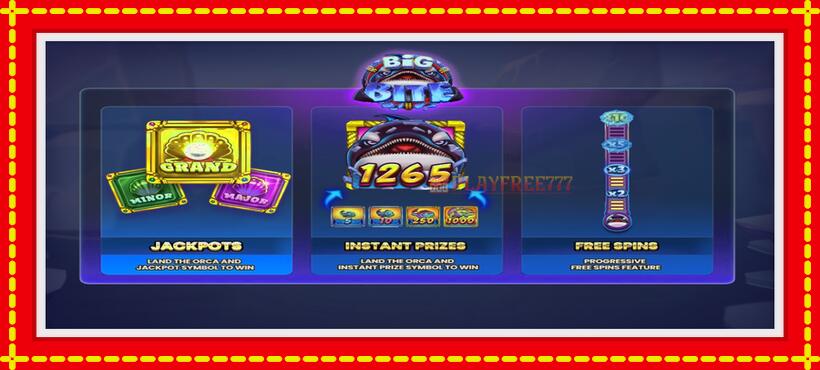 Slot machine Big Bite with access to free game online, picture 1