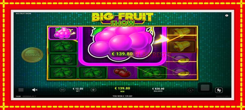 Slot machine Big Fruit Show with access to free game online, picture 3