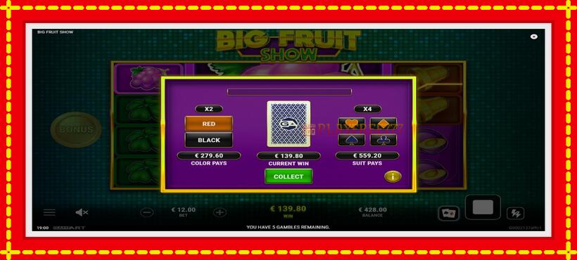 Slot machine Big Fruit Show with access to free game online, picture 4