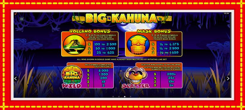 Slot machine Big Kahuna with access to free game online, picture 6