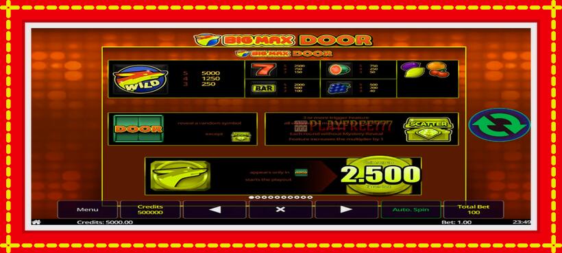 Slot machine Big Max Door with access to free game online, picture 5